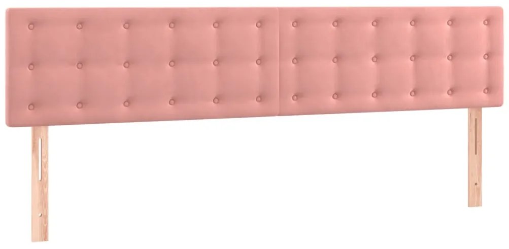 vidaXL Κρεβάτι Boxspring με Στρώμα Ροζ 200x200 εκ. Βελούδινο