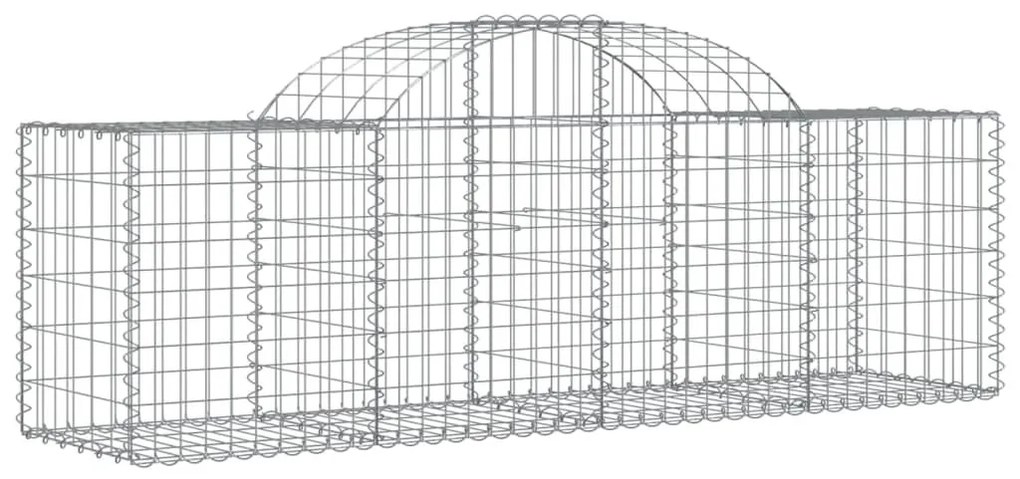 Συρματοκιβώτια Τοξωτά 10 τεμ. 200x50x60/80 εκ. Γαλβαν. Ατσάλι - Ασήμι