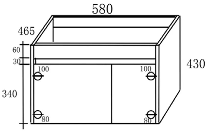 Πάγκος μπάνιου με Νιπτήρα YVONNE 60 Γκρί 60x50x43 εκ. 60x50x43 εκ.