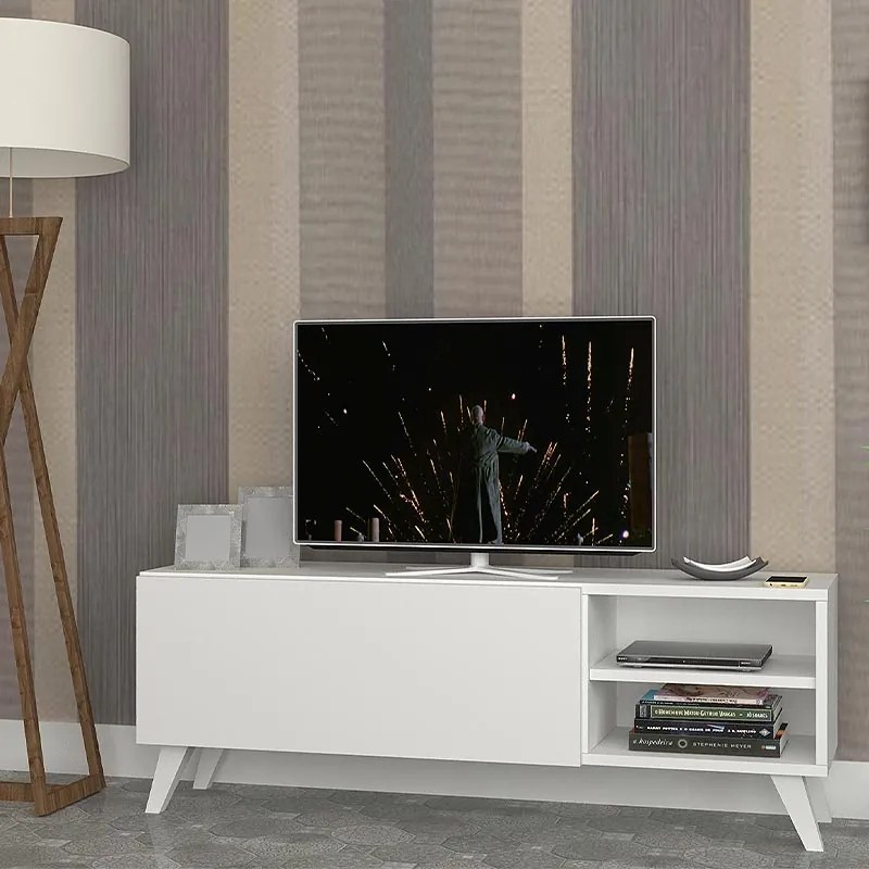 ΕΠΙΠΛΟ ΤΗΛΕΟΡΑΣΗΣ SPACE MEGAPAP ΧΡΩΜΑ ΛΕΥΚΟ 120X35X42ΕΚ.