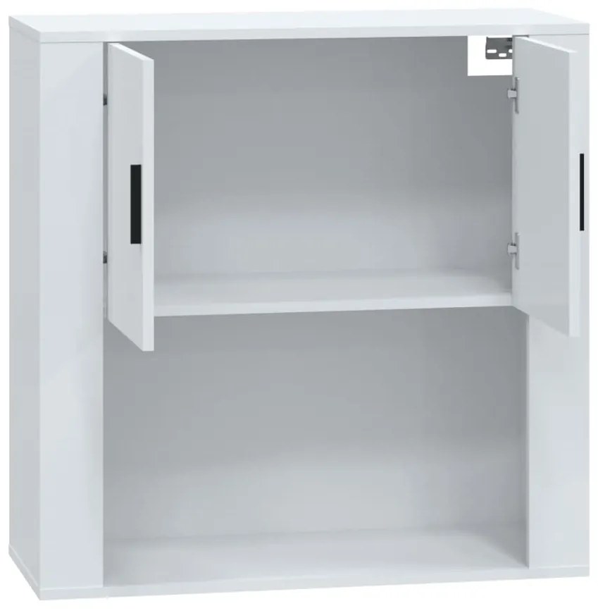 vidaXL Ντουλάπι Τοίχου Γυαλιστερό Λευκό 80x33x80 εκ.Επεξεργασμένο Ξύλο
