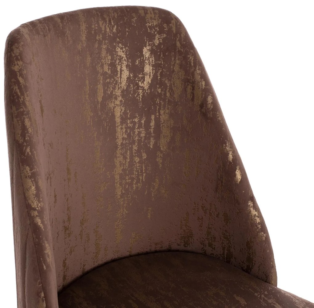 Καρέκλα ΖΙΖΙ Καφέ Βελούδο με Χρυσή Βάση 52x62x92Υεκ. 52x62x92 εκ.