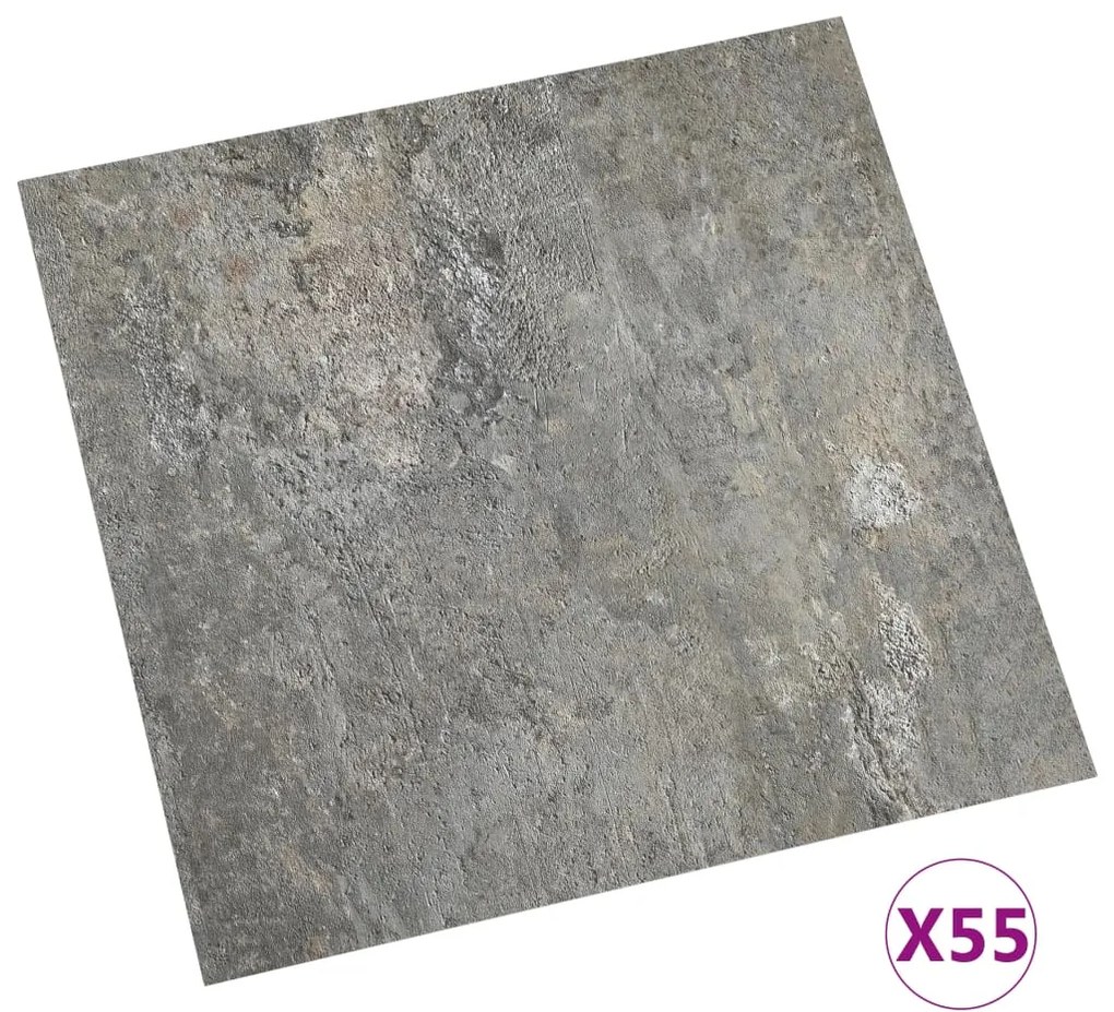 vidaXL Δάπεδο Αυτοκόλλητο Γκρι 55 τεμ. 5,11 μ² από PVC