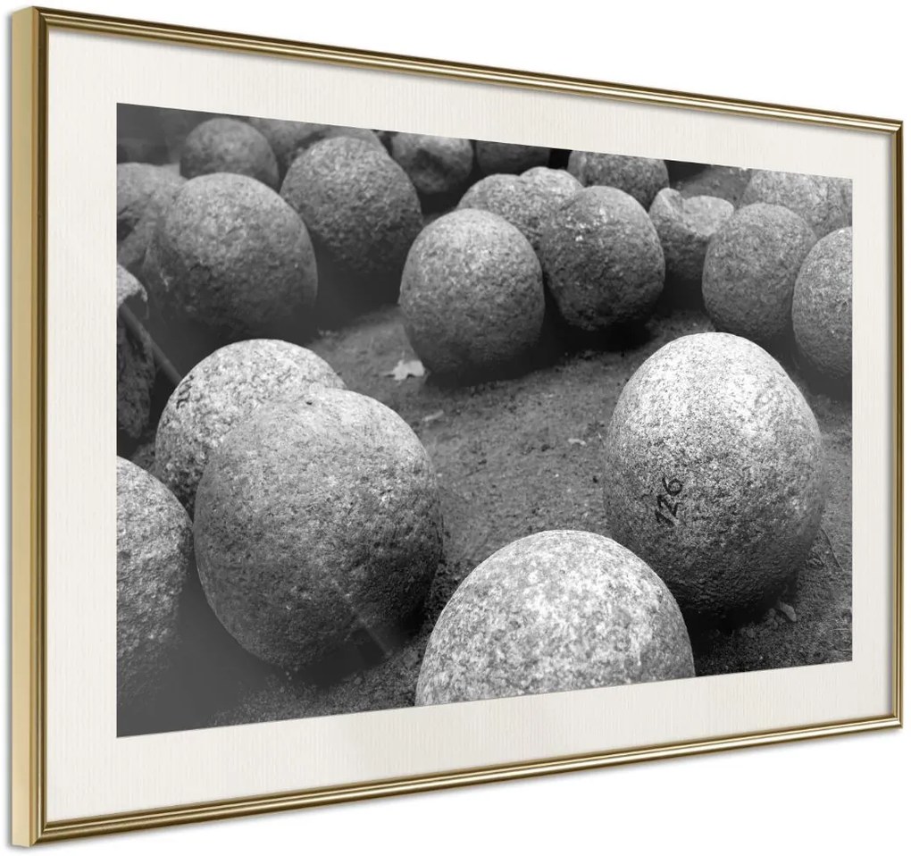 Αφίσα - Stone Spheres - 45x30 - Χρυσό - Με πασπαρτού