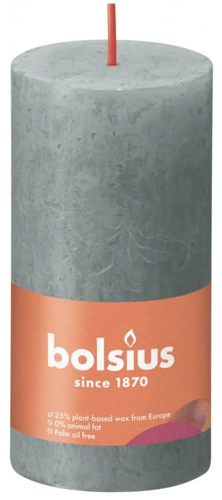 Bolsius Κεριά Κύλινδρος Ρουστίκ Shine 8 τεμ. Πράσινο Ευκ. 100 x 50 χιλ
