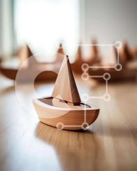 Intra Συλλεκτικό Ξύλινο Παζλ Plywood  4mm - Ξύλινα ιστιοφόρα που εμφανίζονται στο τραπέζι Σε Ξύλινο Κουτί - Διαστάσεις: 10x10 cm – 25 κομμάτια