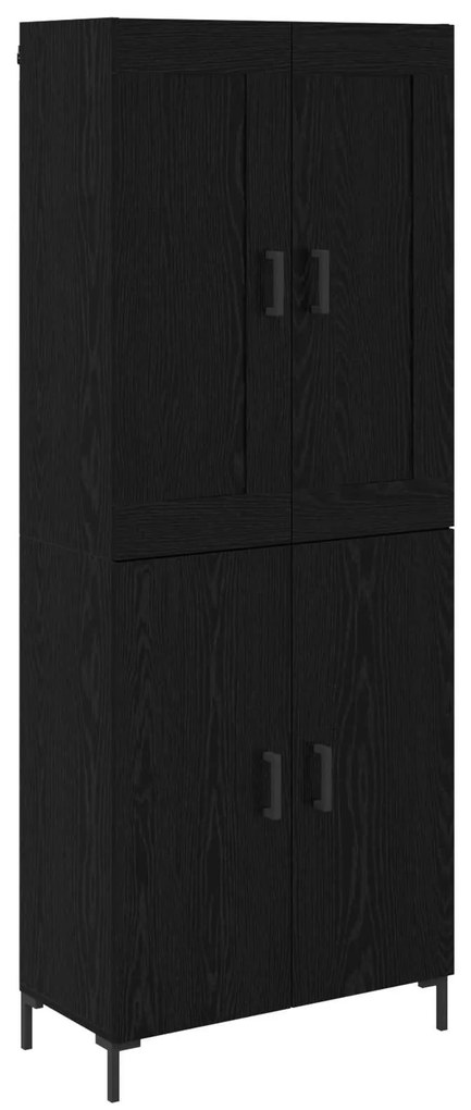 vidaXL Highboard 2 pcs Μαύρη Οξυά Επεξεργασμένο ξύλο