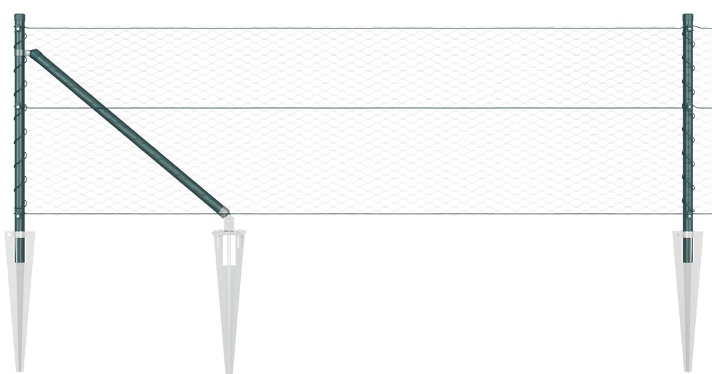vidaXL Εξάγωνη Περίφραξη Πράσινη 0,6x50 μ. Χάλυβας