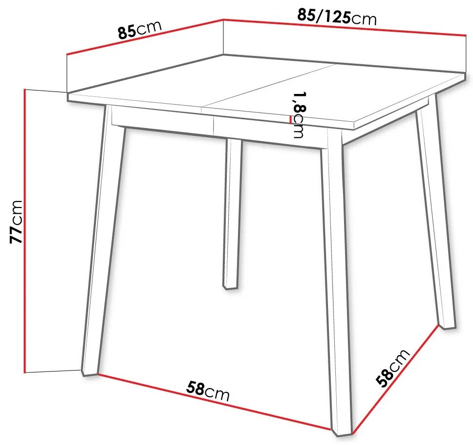 Τραπέζι Edmond 109, Craft χρυσή βελανιδιά, Μαύρο, 77x85x85cm, 23 kg, Επιμήκυνση, Πλαστικοποιημένη μοριοσανίδα, Ξύλο | Epipla1.gr