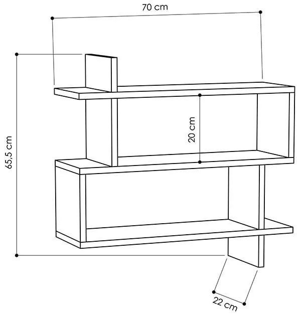 Ραφιέρα Paralel χρώμα φυσικό 70x22x65,5εκ 70x22x65.5 εκ.