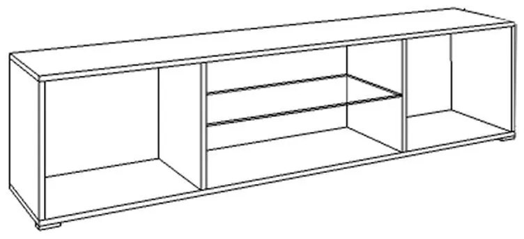 Έπιπλο Τηλεόρασης Rex Λευκό - Λευκή Λάκα 170x41x41 εκ. 170x41x41 εκ.