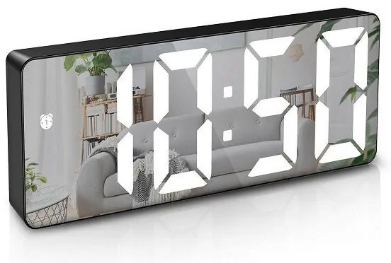 LED ρολόι με ξυπνητήρι &amp; οθόνη καθρέφτη 7944-9