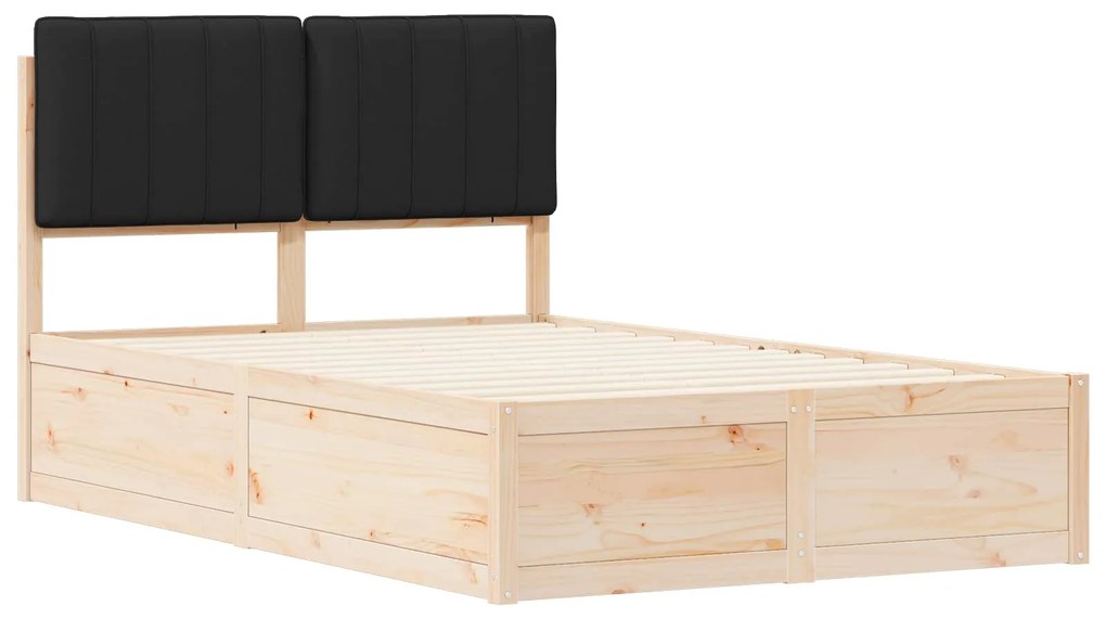 vidaXL Σκελετός Κρεβατιού με Επενδεδυμένο Κεφαλάρι Μαύρο 120 x 200 cm