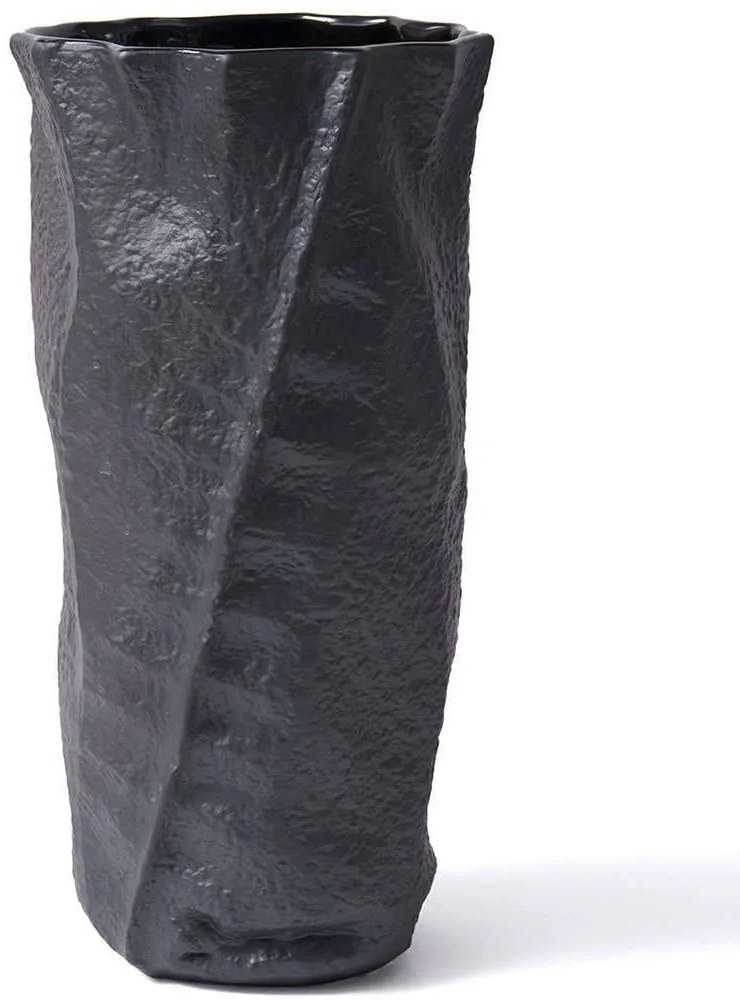 Βάζο 742TMA4918 17x16x40cm Black Aberto Design Ceramic