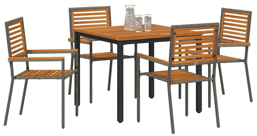 vidaXL 5 pcs Γκρι 90 x 90 x 75 cm