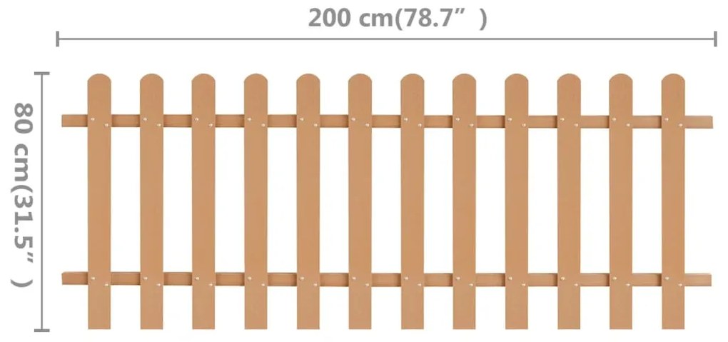 vidaXL Φράχτης Κήπου 200 x 80 εκ. από WPC