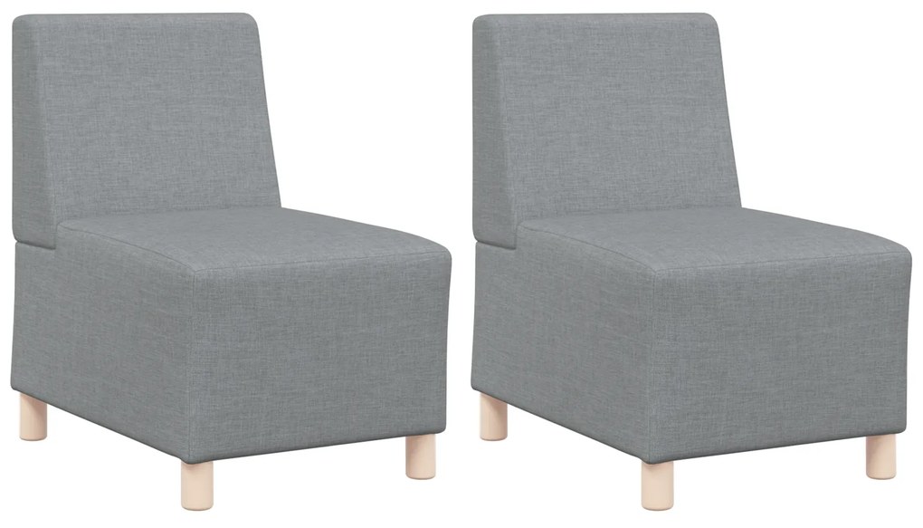 vidaXL Καθίσμα Σαλονιού 2 pcs Ανοιχτό γκρι 55 x 74 x 82 εκ. ύφασμα