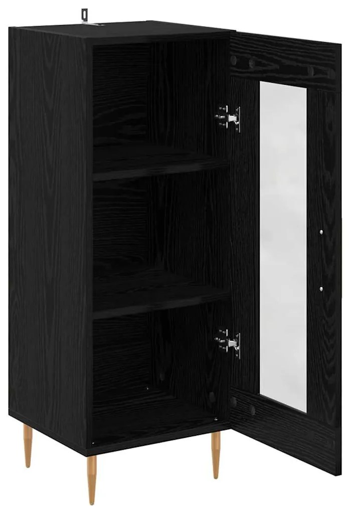 vidaXL Πλαϊνό γραφείο Μαύρη δρυς 34 x 34.5 x 90 εκ Επεξεργασμένο ξύλο