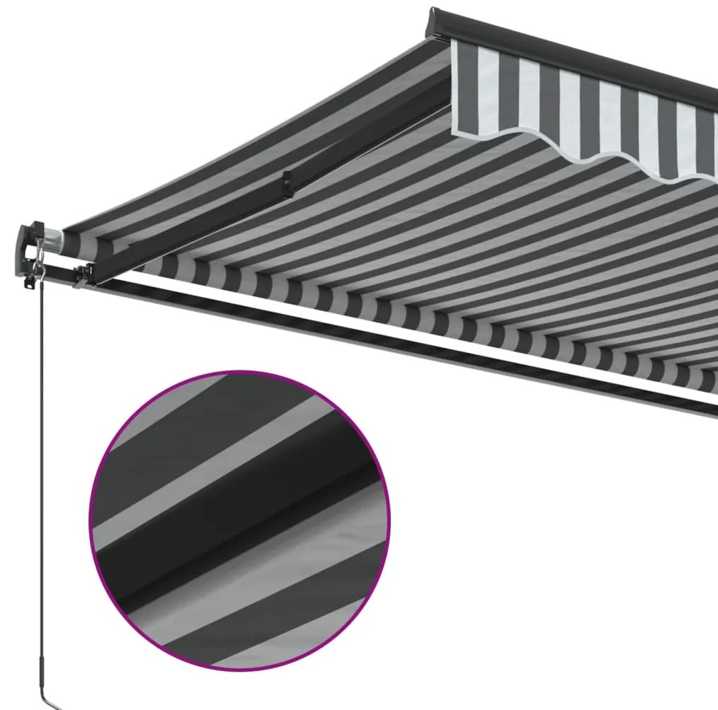 vidaXL Τέντα Πτυσσόμενη Χειροκίνητη Ανθρακί / Λευκή 400x350 εκ.