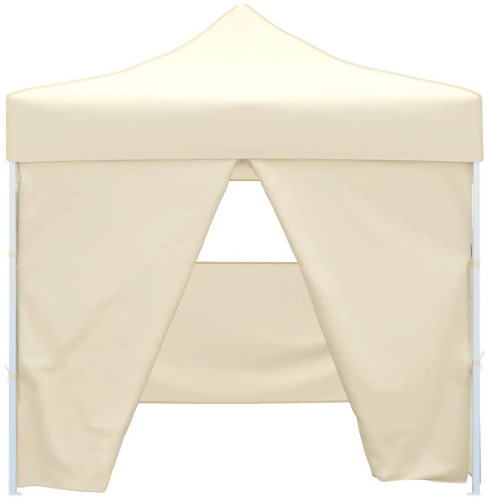 vidaXL Τέντα Πτυσσόμενη με 4 Πλευρικά Τοιχώματα Κρεμ 3 x 3 μ.