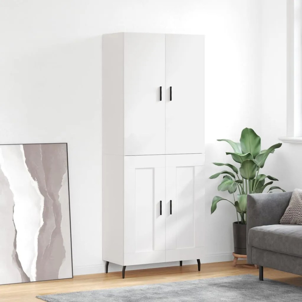 vidaXL Ντουλάπι Λευκό 69,5x34x180 εκ. από Επεξεργασμένο Ξύλο