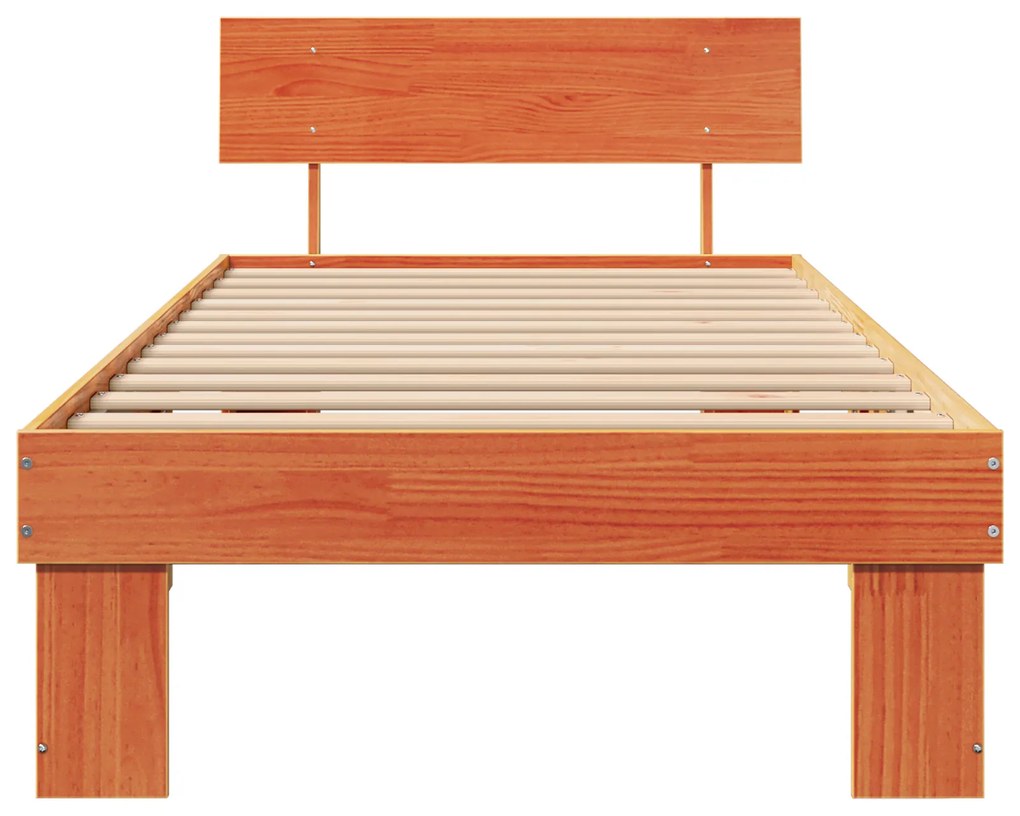 vidaXL Σκελετός Κρεβατιού Καφέ κεριού 90 x 190 cm Μασίφ ξύλο πεύκου