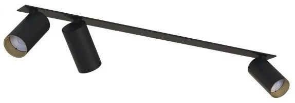 Σποτ Φωτιστικό Ράγας 3xGU10 10W IP20 Mono Surface Nowodvorski-7691-Μαύρο-Χρυσό 7691