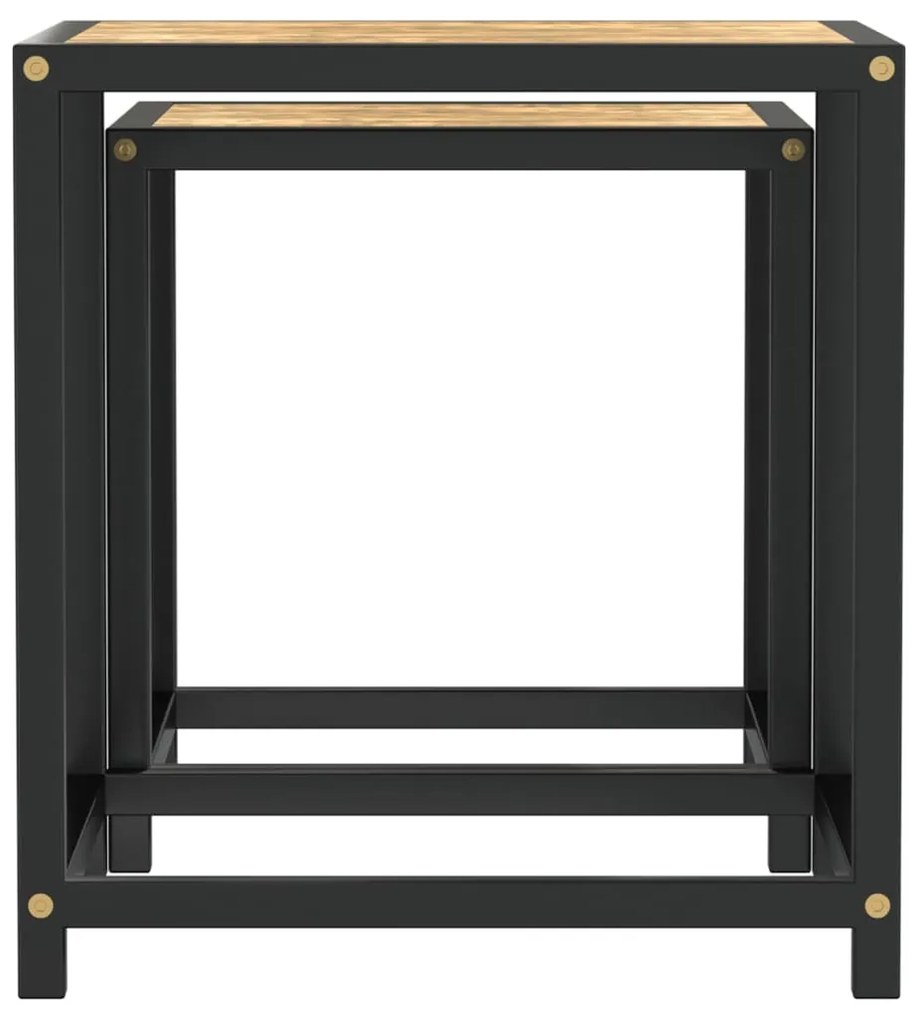 vidaXL Τραπεζάκια 2 τεμ. Μαύρο / Κίτρινο από MDF