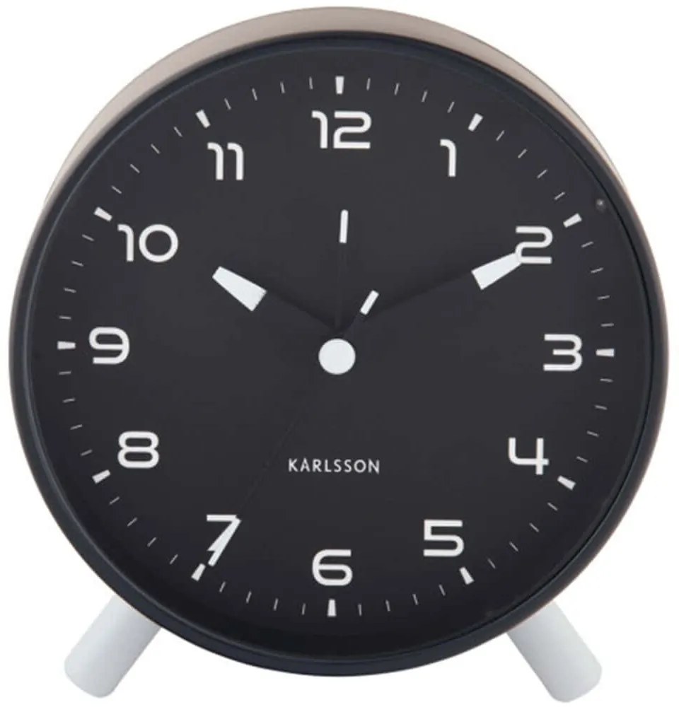 Ρολόι Επιτραπέζιο - Ξυπνητήρι Orgullo KA6029BK 11x5x12cm Black Karlsson Μέταλλο