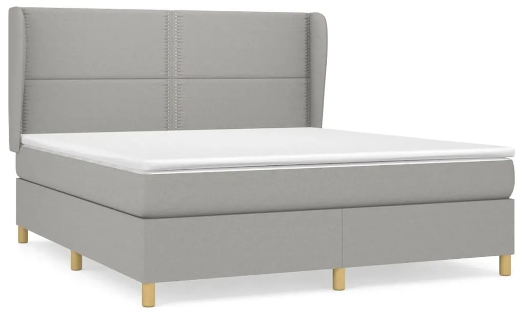 vidaXL Κρεβάτι Boxspring με Στρώμα Αν. Πράσινο 160x200εκ Υφασμάτινο