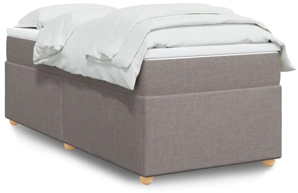 Κρεβάτι Boxspring με Στρώμα Taupe 100 x 200 εκ. Υφασμάτινο