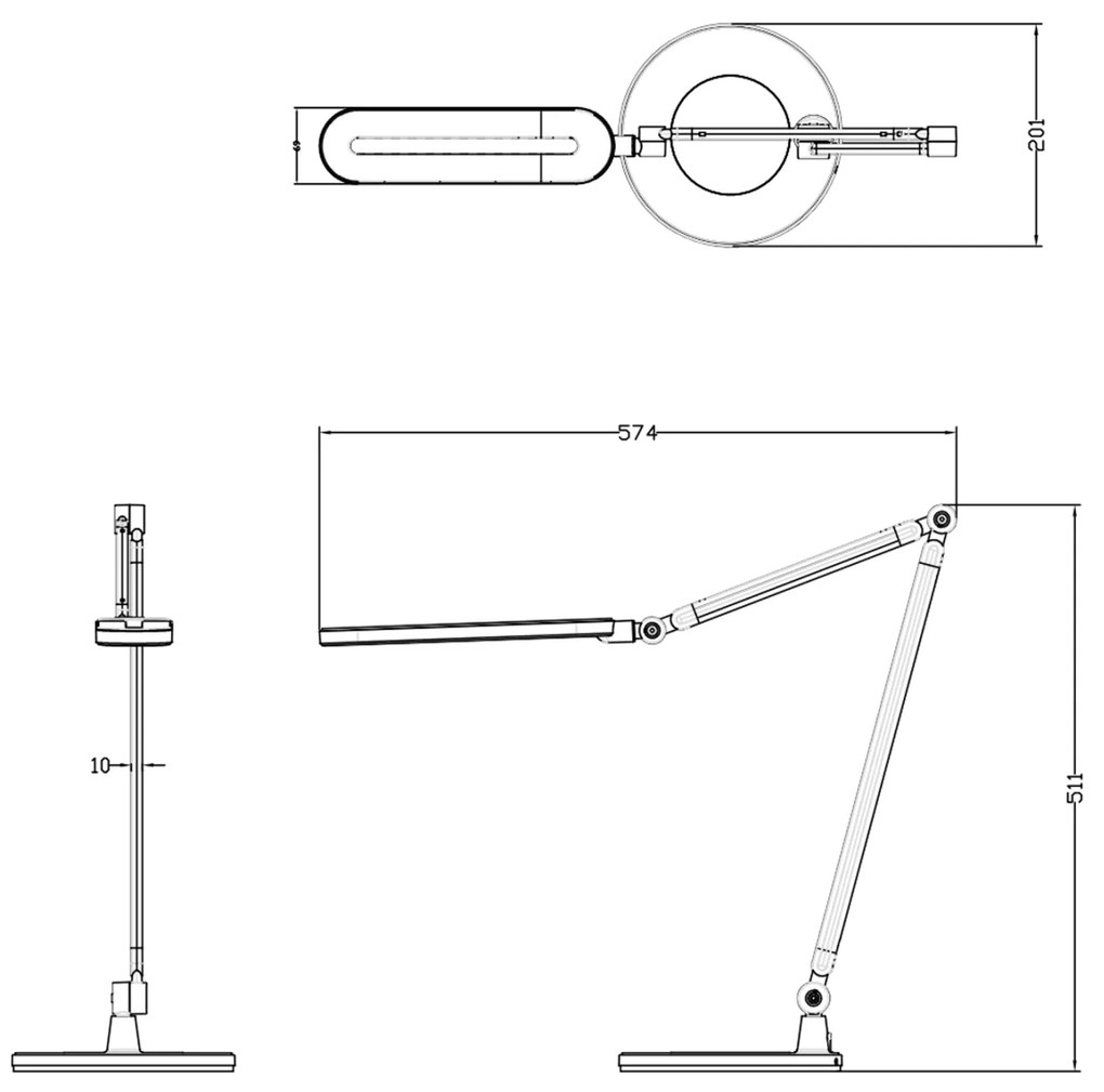 Φωτιστικό Γραφείου LED Blain Pro Ασημί ABS 57,4x51,1Yεκ.