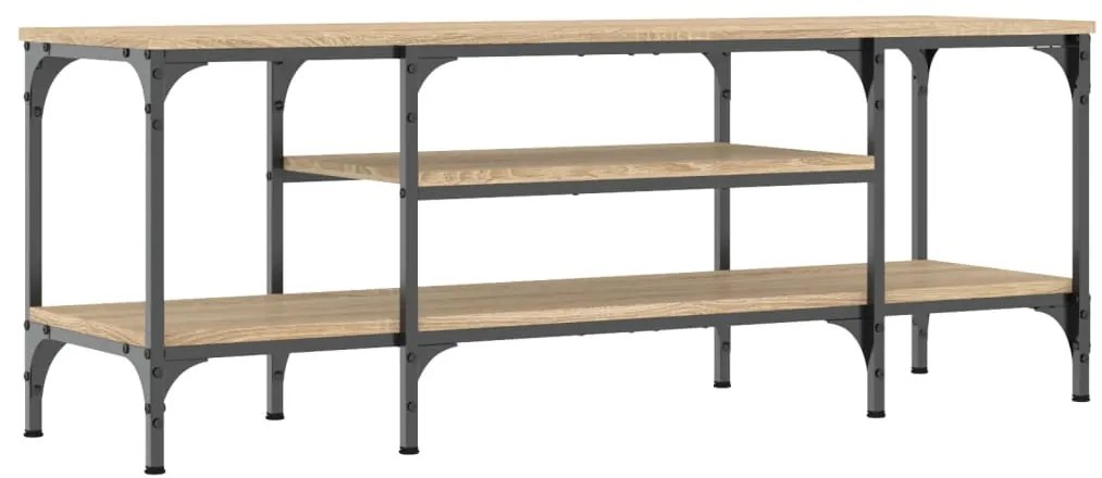 vidaXL Έπιπλο Τηλεόρασης Sonoma Δρυς 121x35x45 εκ. Επεξ. Ξύλο/Σίδερο