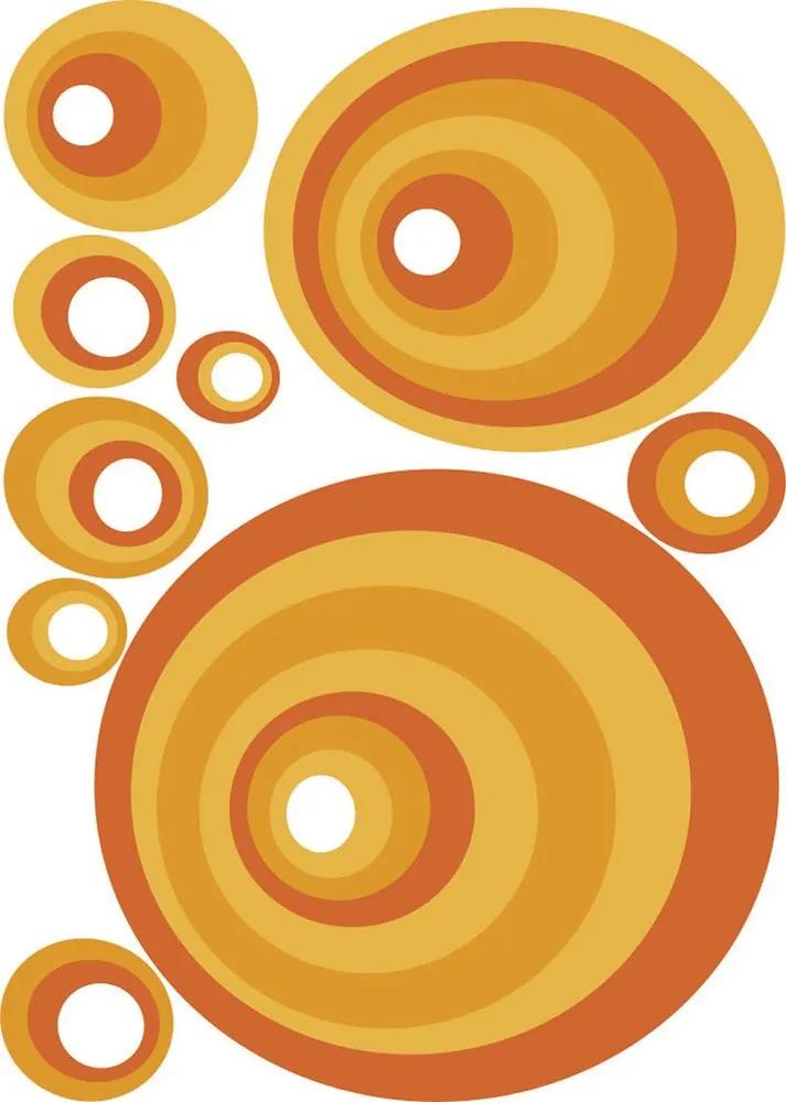 Διακοσμητικά αυτοκόλλητα τοίχου πορτοκαλί κύκλοι - 50x70