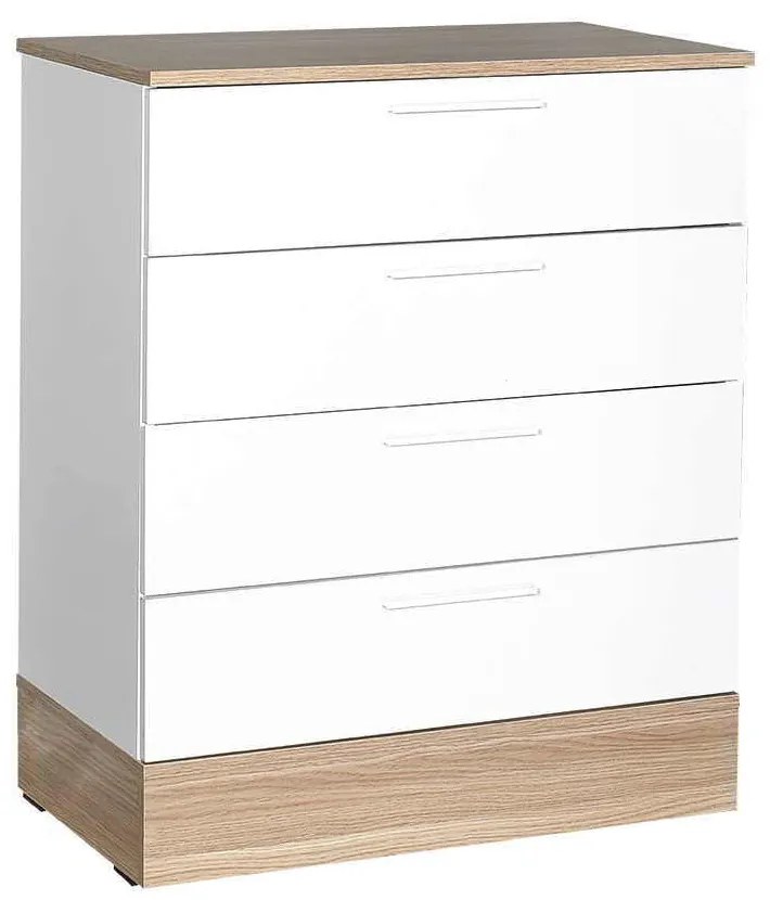 Συρταριέρα Base Megapap χρώμα oak - λευκό 72x40x88εκ.