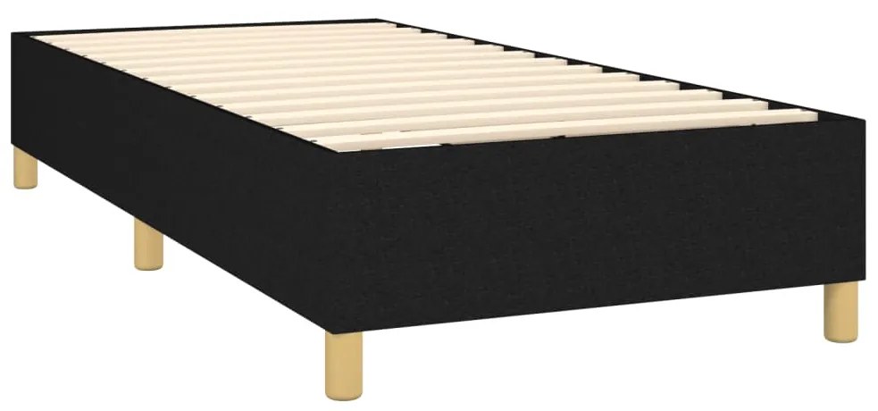 vidaXL Κρεβάτι Boxspring με Στρώμα Μαύρο 80 x 200 εκ. Υφασμάτινο