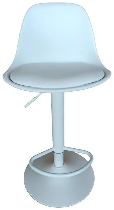 Σκαμπό μπαρ Louser πτυσσόμενο λευκό pp με μαξιλάρι-βάση λευκό μέταλλο 44x46x114εκ 2αδα 44x46x114 εκ.