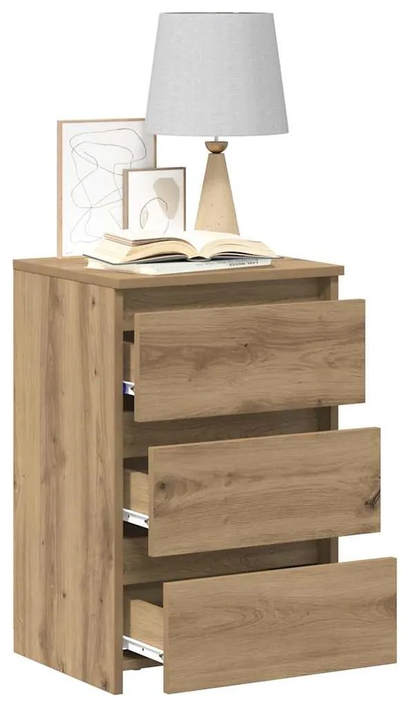 vidaXL Κομοδίνα 2 τεμ.Αρτισιανή Δρυς 40x35x62,5 εκ. Επεξ. Ξύλο