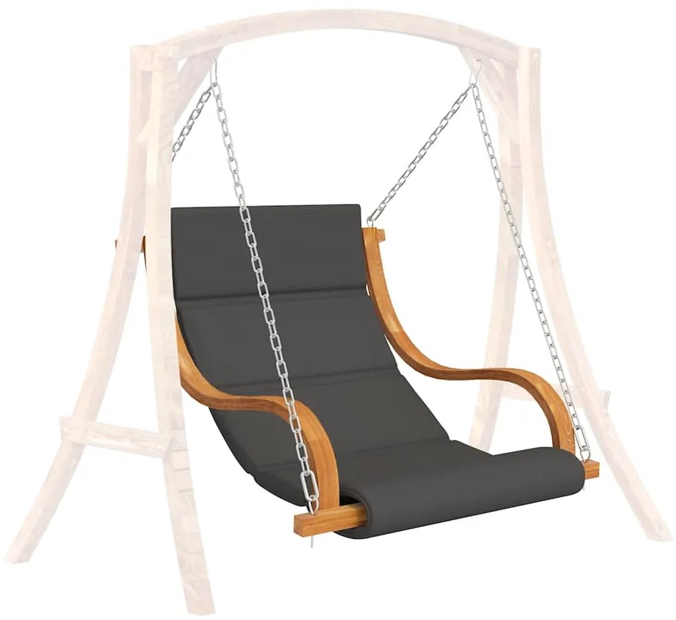 vidaXL Κουνιστή Καρέκλα Χωρίς Πλαίσιο Μασίφ Λυγισμένο Ξύλο Μαξιλάρι