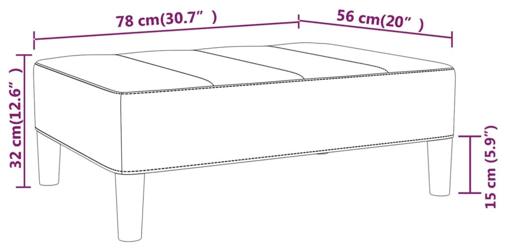 vidaXL Υποπόδιο Κίτρινο 78 x 56 x 32 εκ. Βελούδινο