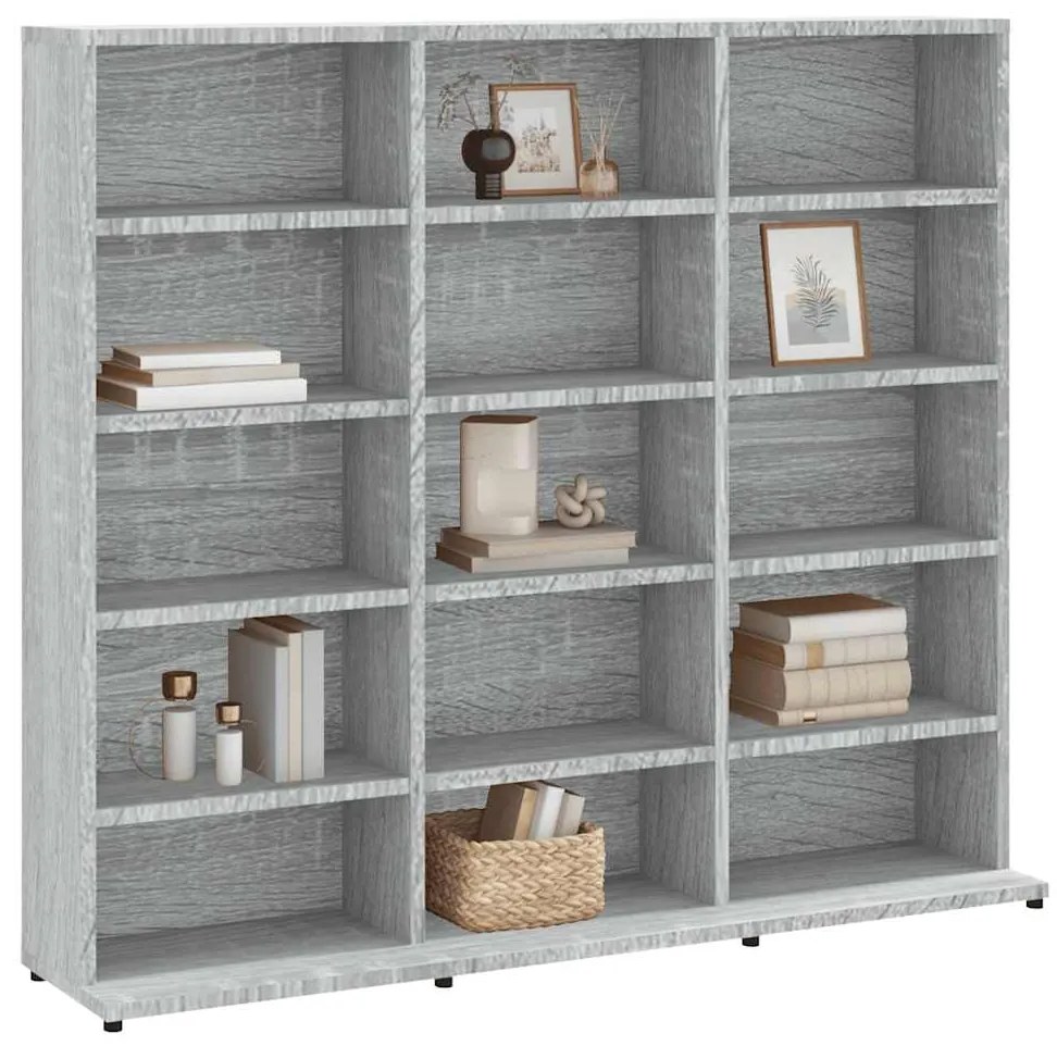 vidaXL Έπιπλο για CD Γκρι Sonoma 100x23x89,5 εκ. Επεξεργασμένο Ξύλο