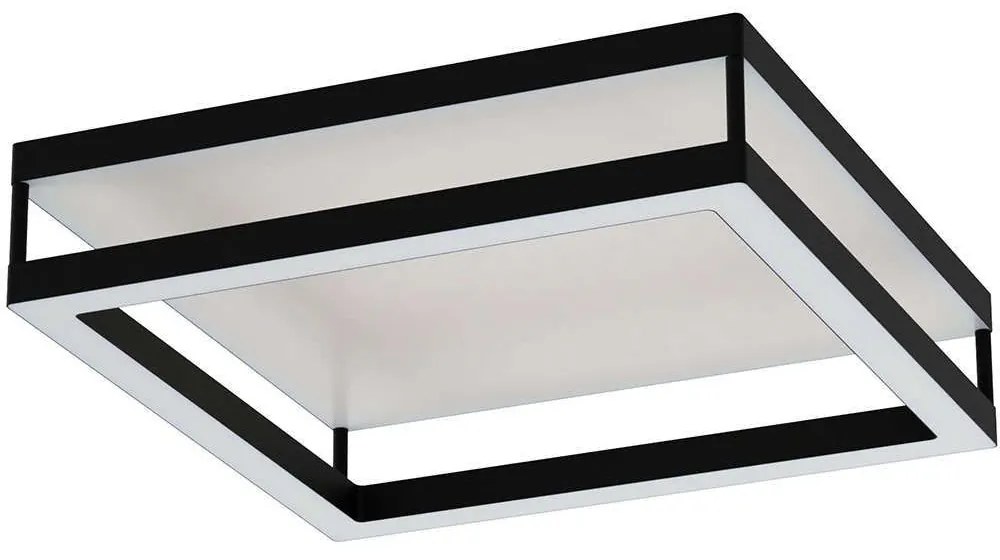 Φωτιστικό Οροφής - Πλαφονιέρα Macellara 390018 45x45x15cm Led Black-White Eglo Steel,Plastic