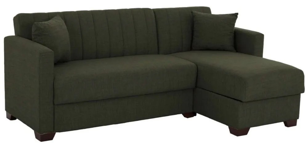 Καναπές Κρεβάτι Γωνία Ghufran HM3244.05 Αναστρέψιμη 200x133x77cm Dark Olive Fabric