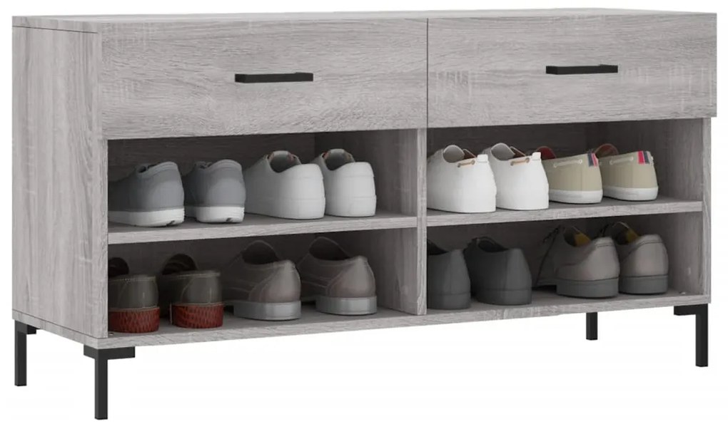 vidaXL Παπουτσοθήκη Γκρι Sonoma 102x35x55 εκ. από Επεξεργασμένο Ξύλο