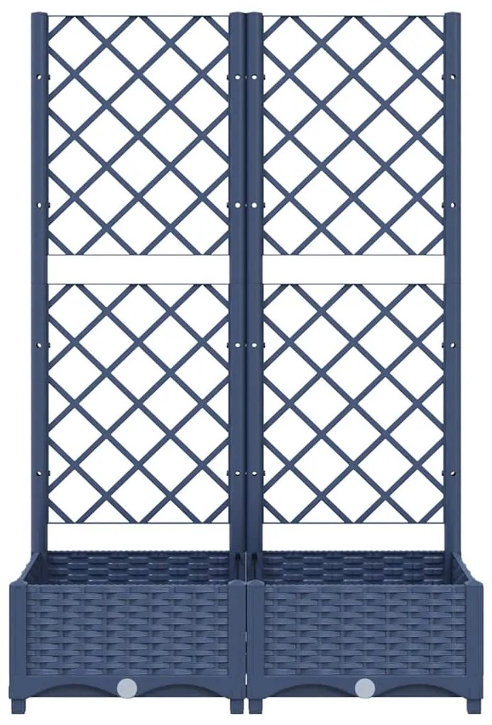 vidaXL Γλάστρα Κήπου με Πλέγμα Μπλε Γκρι 80x40x121,5 εκ. από Πολυπροπυλένιο