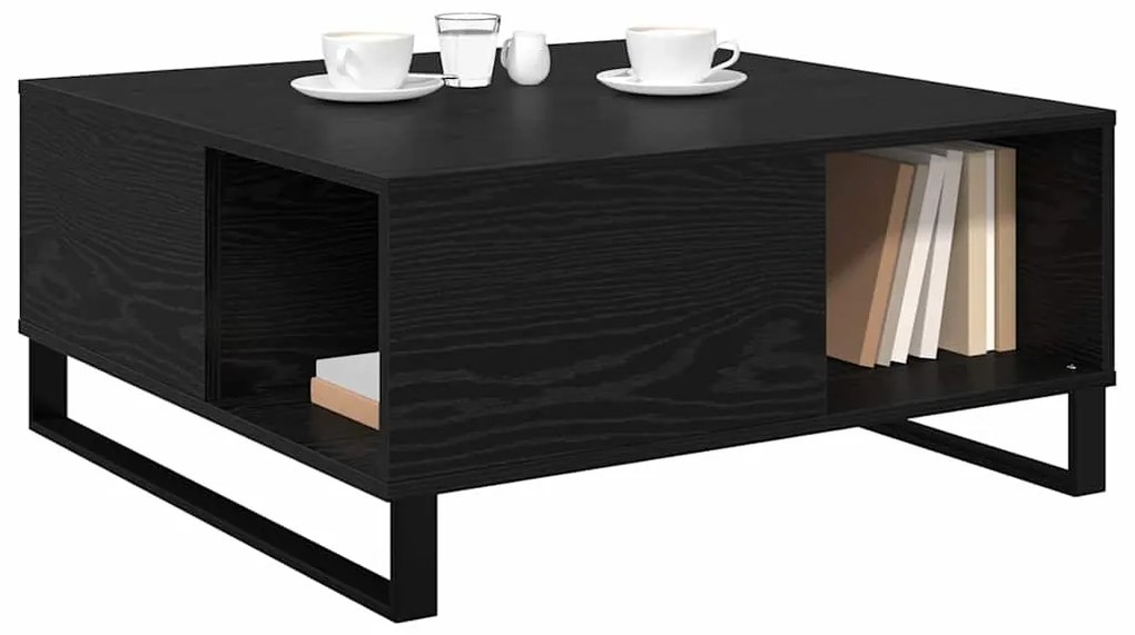 vidaXL Τραπεζάκι σαλονιού Μαύρη δρυς 80 x 80 x 36.5 εκ