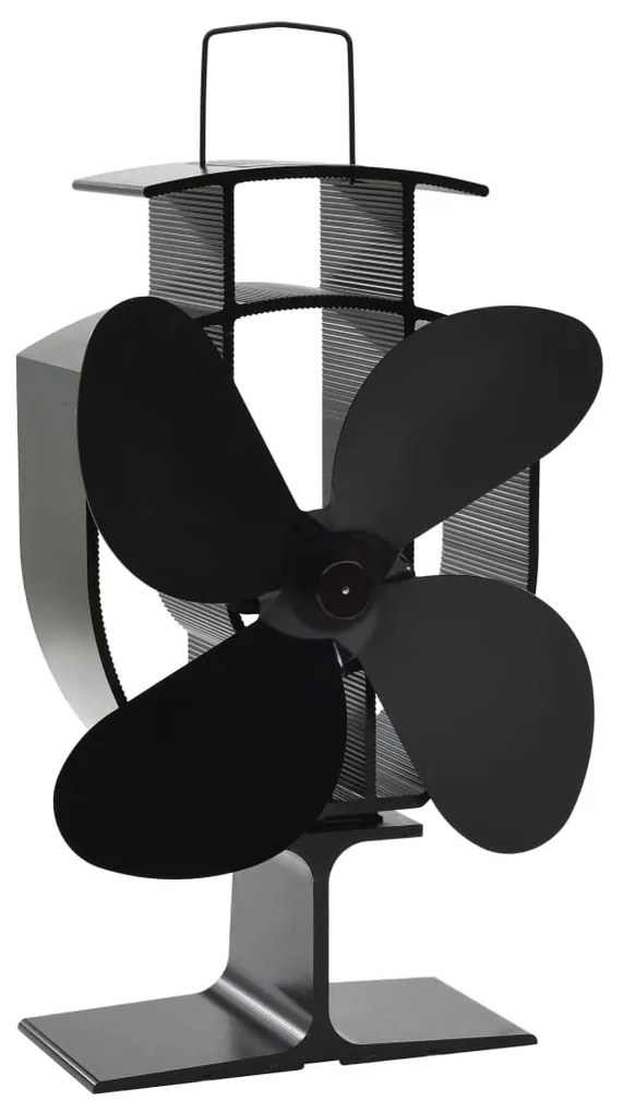 vidaXL Αερόθερμο Σόμπας Μαύρο με 4 Πτερύγια