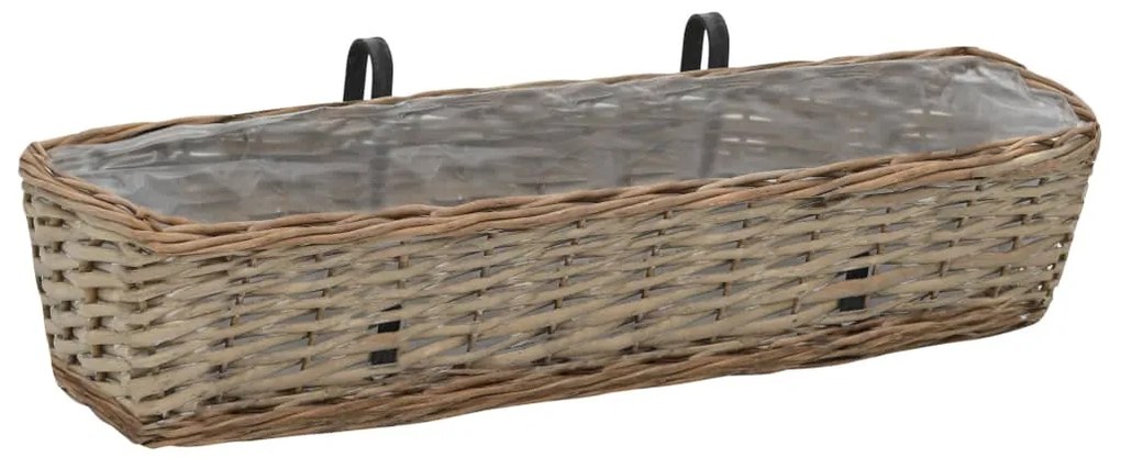 vidaXL Ζαρντινιέρες Μπαλκονιού 2 τεμ. 80 εκ. Wicker Επένδυση PE