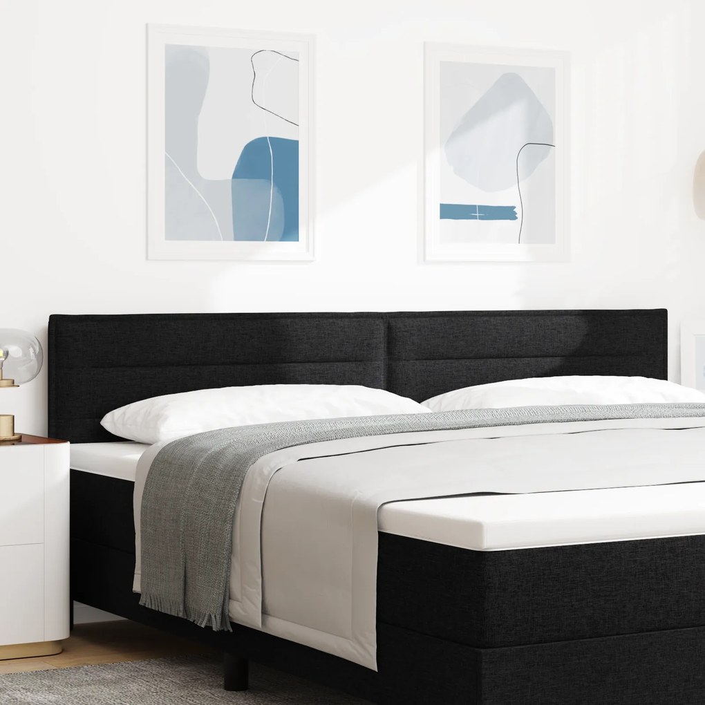 vidaXL LED Κεφαλάρι Γραμμές Σχεδίου Μαύρο 200 εκ Ύφασμα