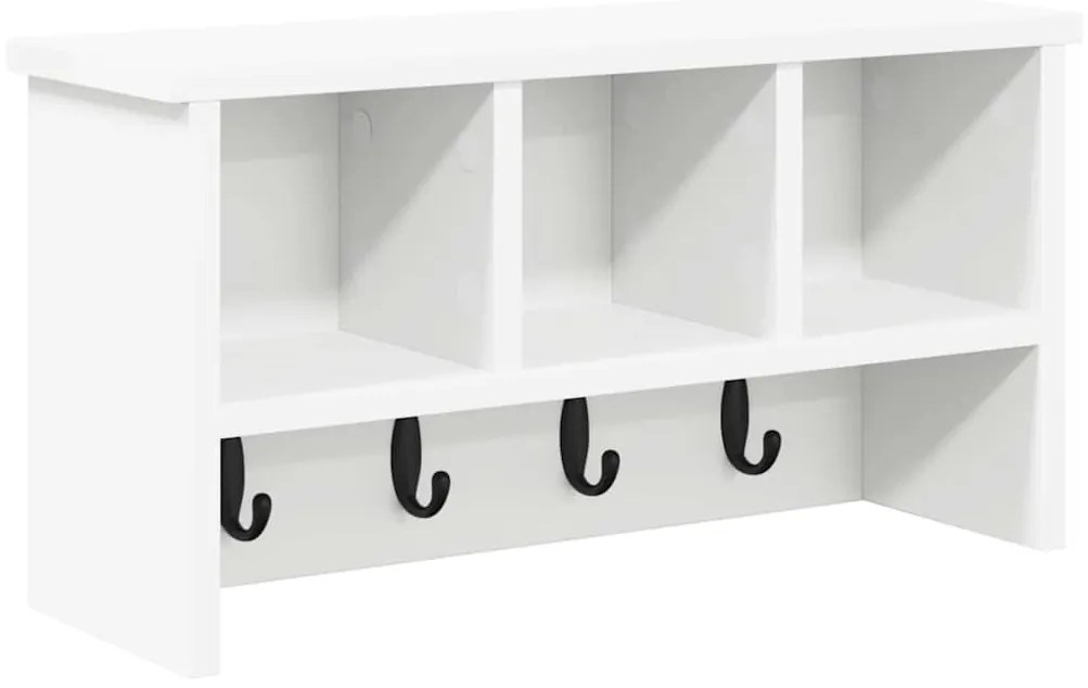 vidaXL Τοίχου Κρεμάστρα Λευκό 50 x 16 x 26 εκ Επεξεργασμένο ξύλο